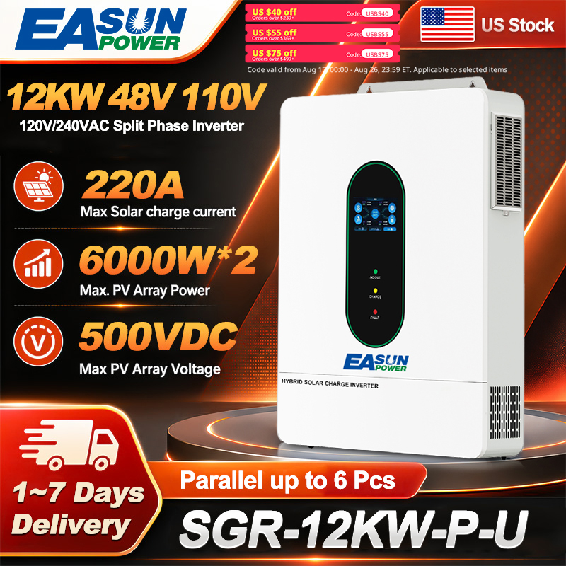 EASUN US 12KW 12000W Split Pha - Drone Solar Charger ulasan dan harga