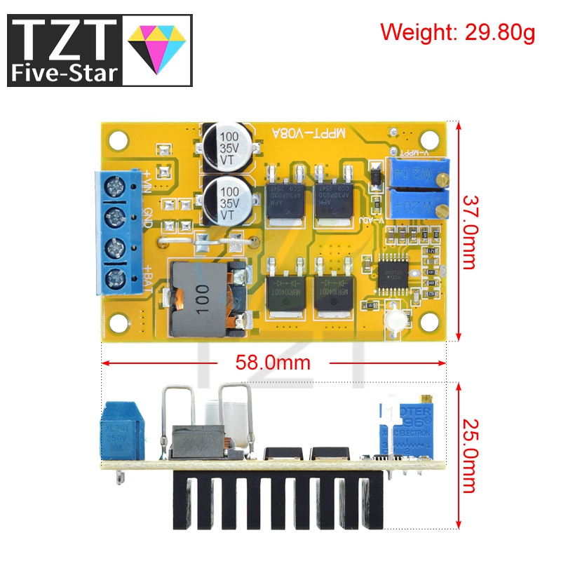 TZT 5A MPPT Solar Panel Regula - Drone Solar Charger ulasan dan harga