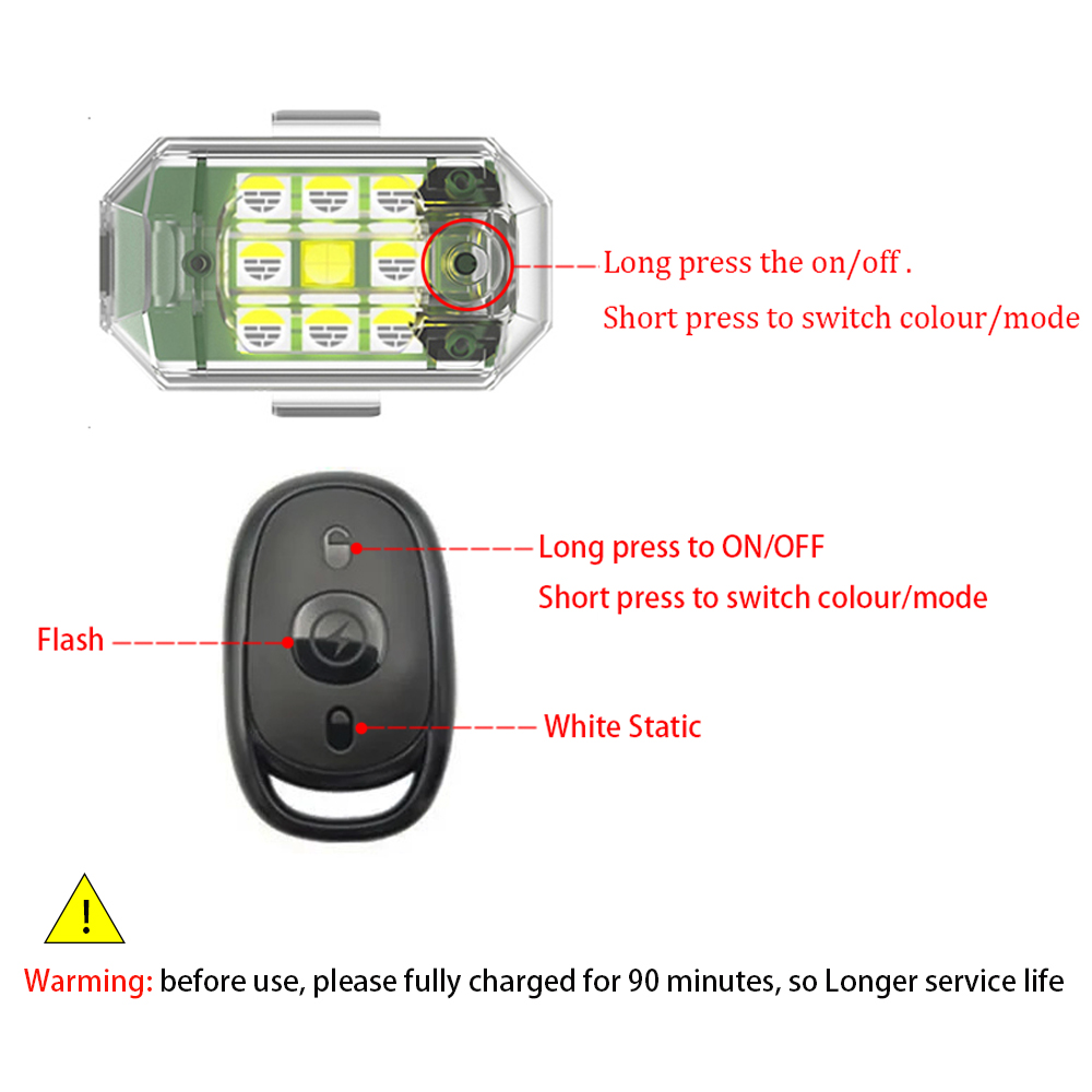 1/2/4pcs Wireless LED Drone St - Drone Beacon Light ulasan dan harga
